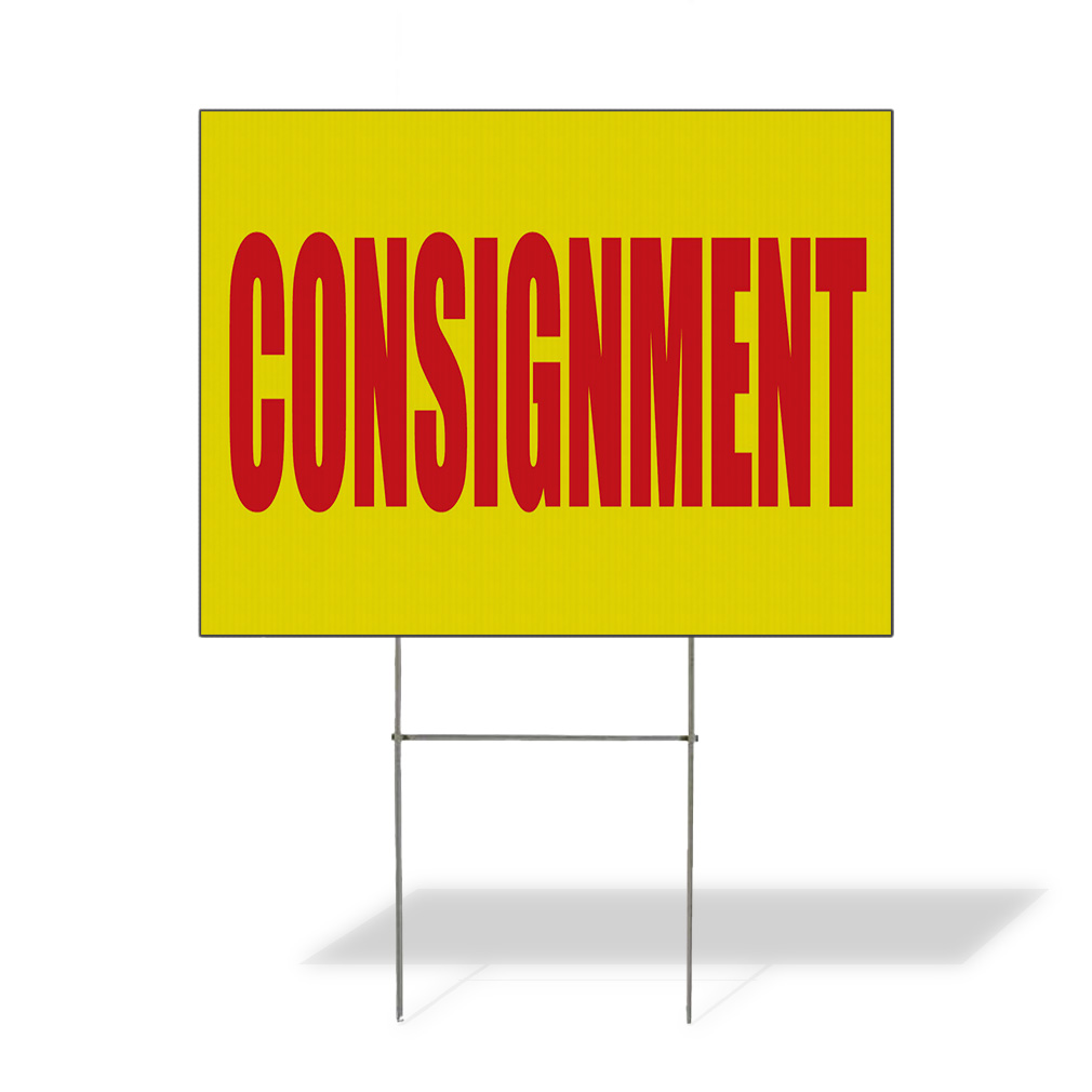 Weatherproof Yard Sign Consignment Promotion Business Yellow Lawn Garden