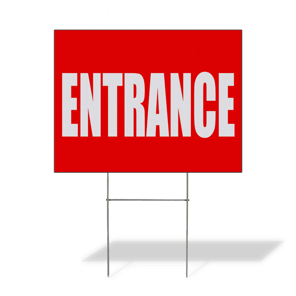 Weatherproof Yard Sign Entrance Promotion Business Red Lawn Garden