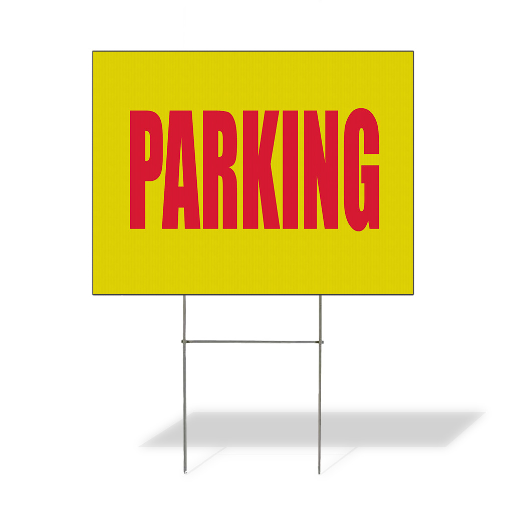 Weatherproof Yard Sign Parking Promotion Business Yellow Lawn Garden