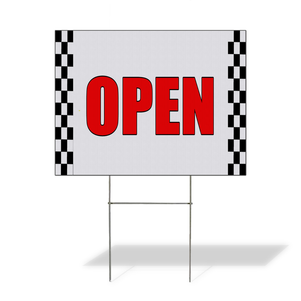 Weatherproof Yard Sign Open New Business Promotion Red Lawn Garden Now