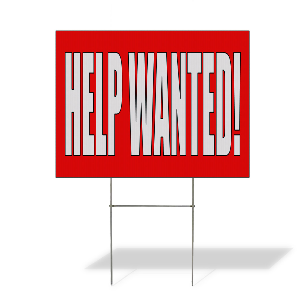 Weatherproof Yard Sign Help Wanted Red Lawn Garden
