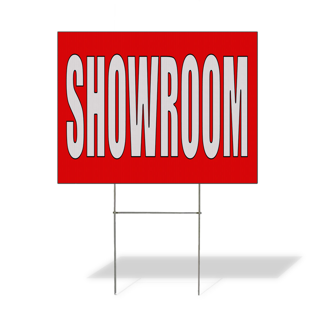 Weatherproof Yard Sign Showroom Red Home Remodeling Lawn Garden