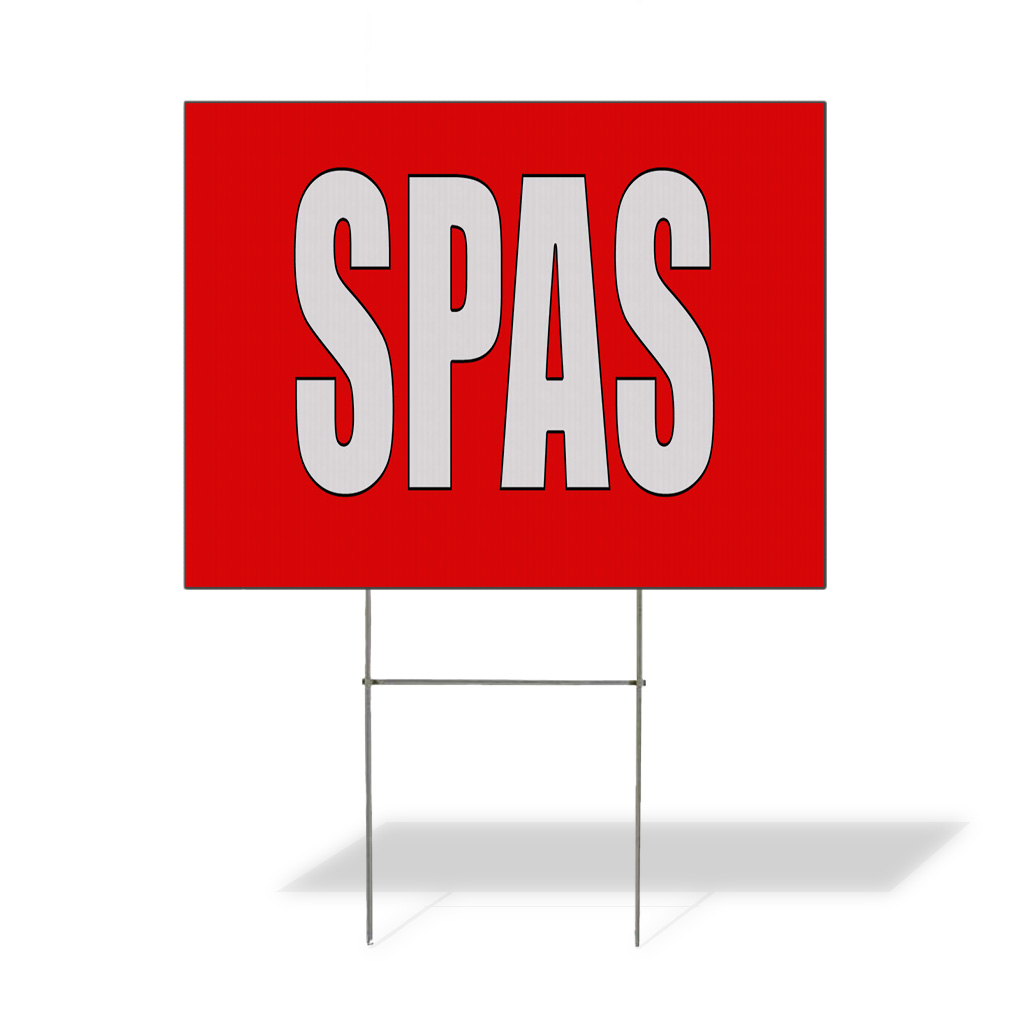 Weatherproof Yard Sign Spas Red Home Remodeling Lawn Garden Salon &