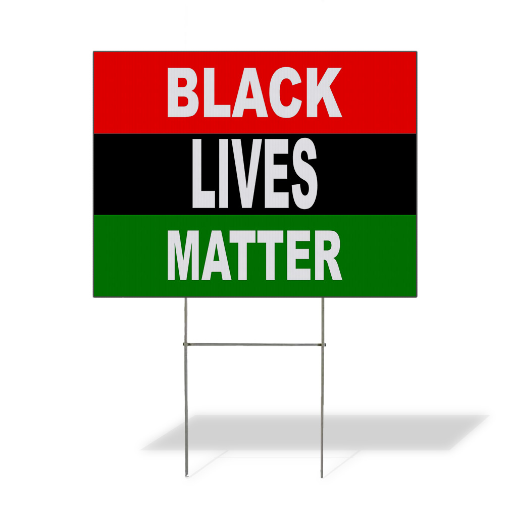 Weatherproof Yard Sign Black Lives Matter Flag Red Lawn Garden
