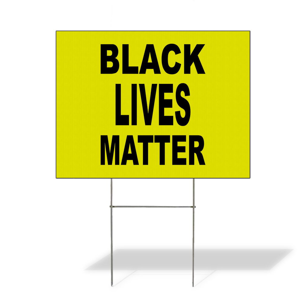 Weatherproof Yard Sign Black Lives Matter Yellow Lawn Garden