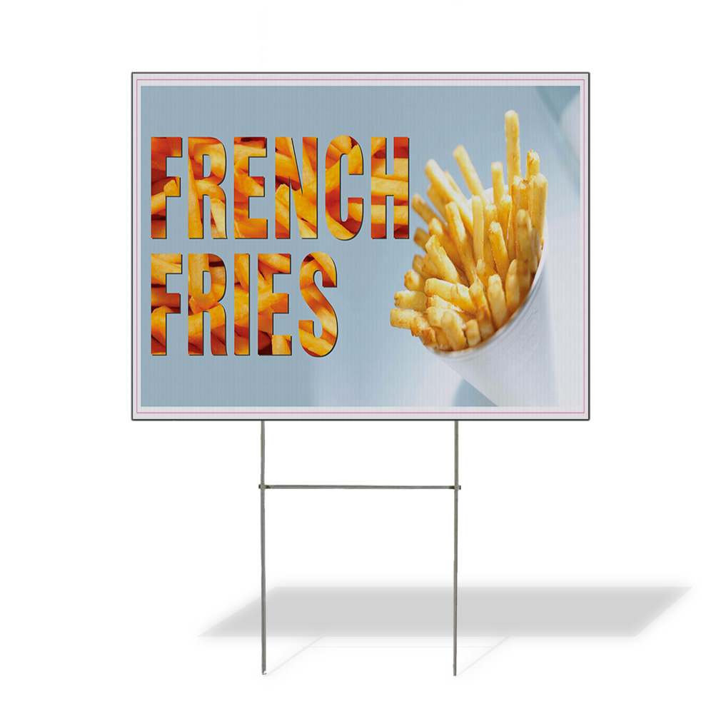 Small Fries Sign Weatherproof Yard Sign French Fries Restaurant Cafe Bar A Yellow Lawn ...