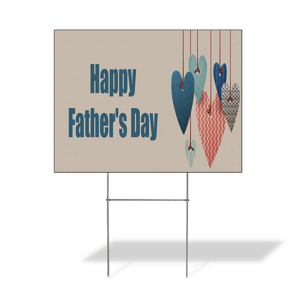 Weatherproof Yard Sign Happy Father’s Day Pink Lawn Garden
