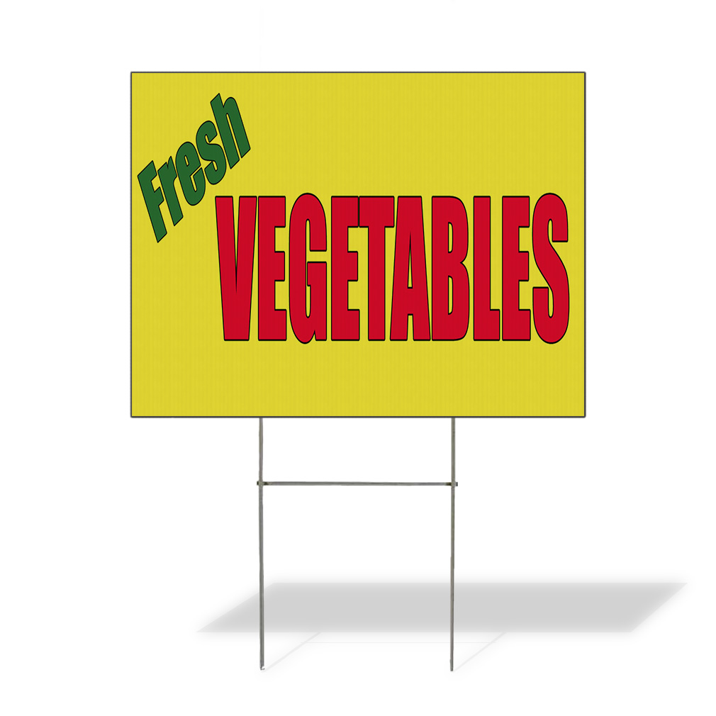 Weatherproof Yard Sign Fresh Vegetables Food Fair Promotion Business Lawn Garden