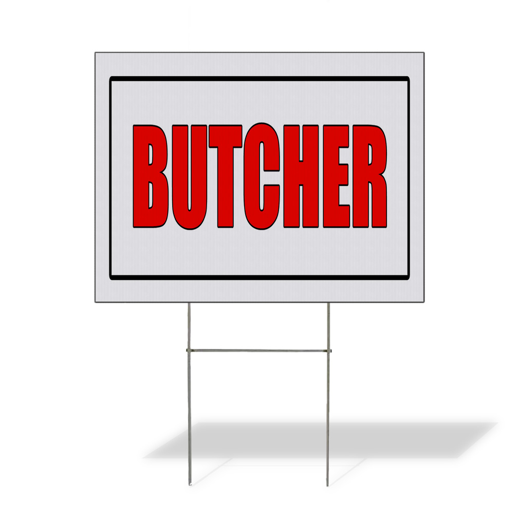 Weatherproof Yard Sign Butcher Meat Market Business Advertisement Lawn Garden