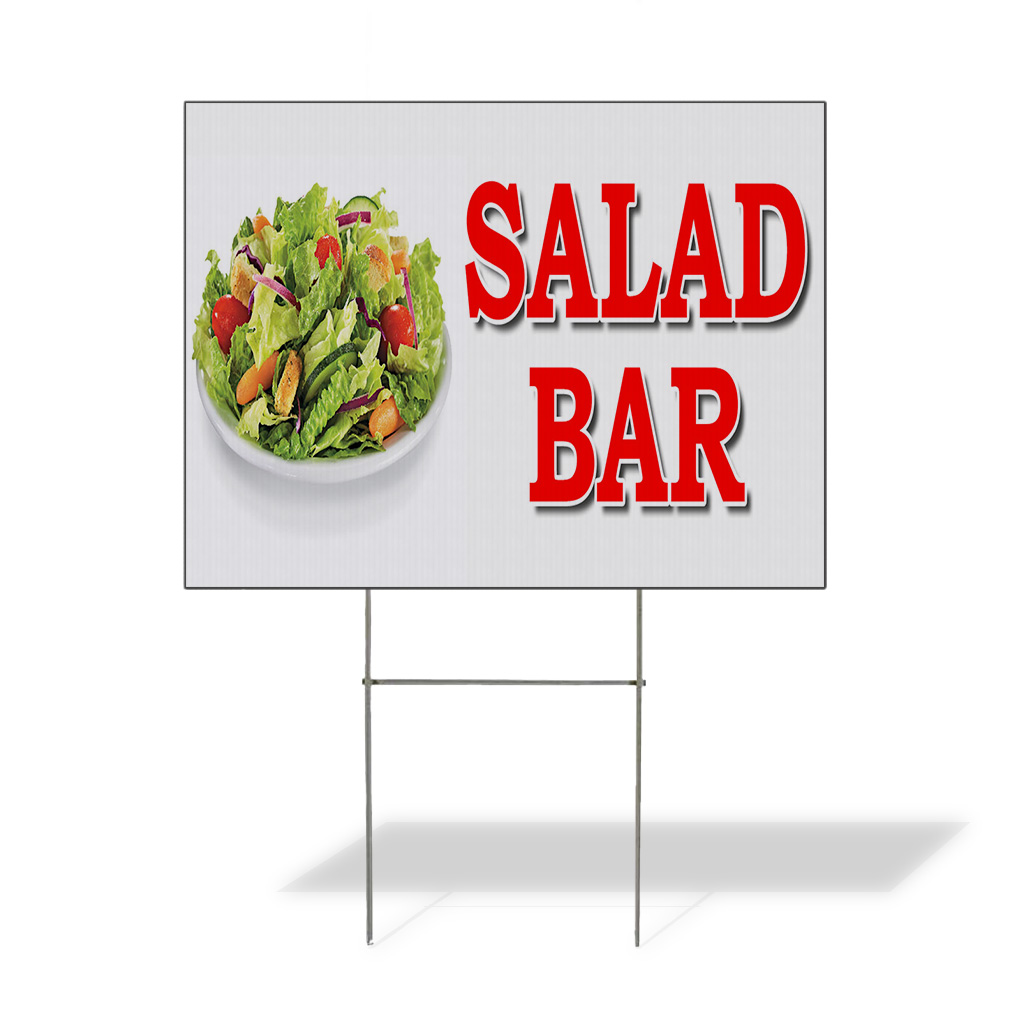 Local Salad Program Sign Weatherproof Yard Sign Salad Bar Food Fair Truck Restaurant Red Lawn ...
