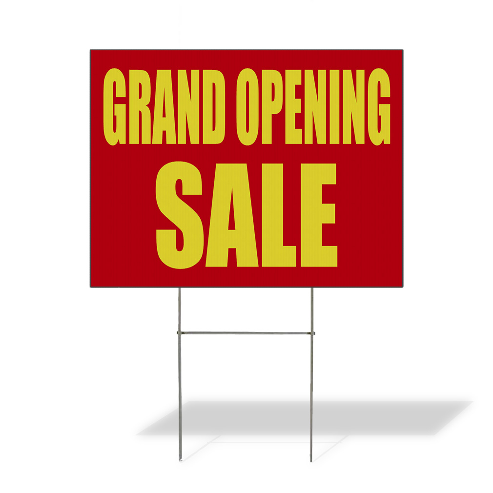 Weatherproof Yard Sign Grand Opening Sale Yellow Advertisement Red Lawn Garden