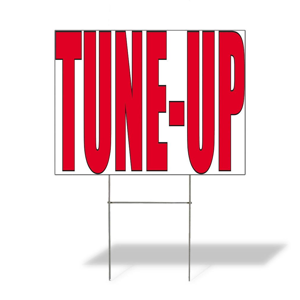 Weatherproof Yard Sign Tune-Up Outdoor Advertising Printing White Lawn Garden