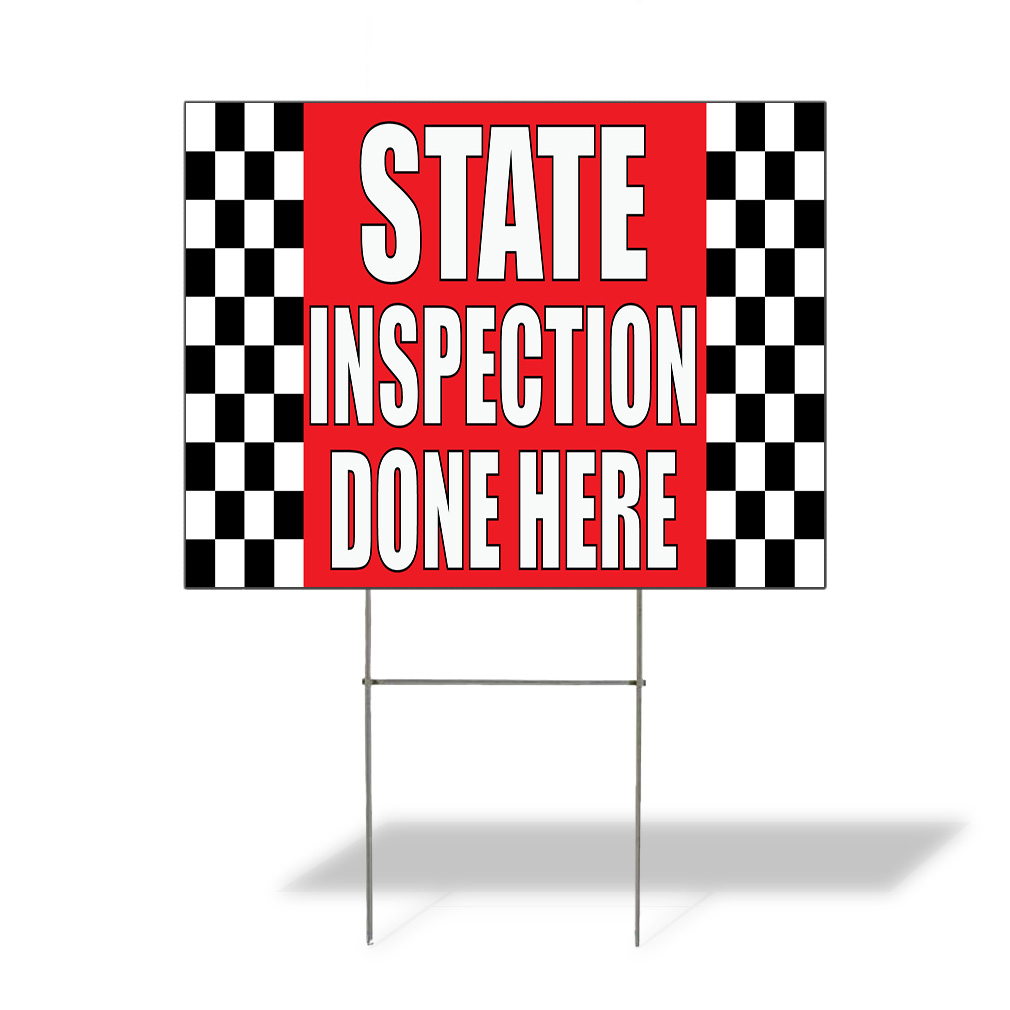 Weatherproof Yard Sign State Inspection Done Here A Red Lawn Garden