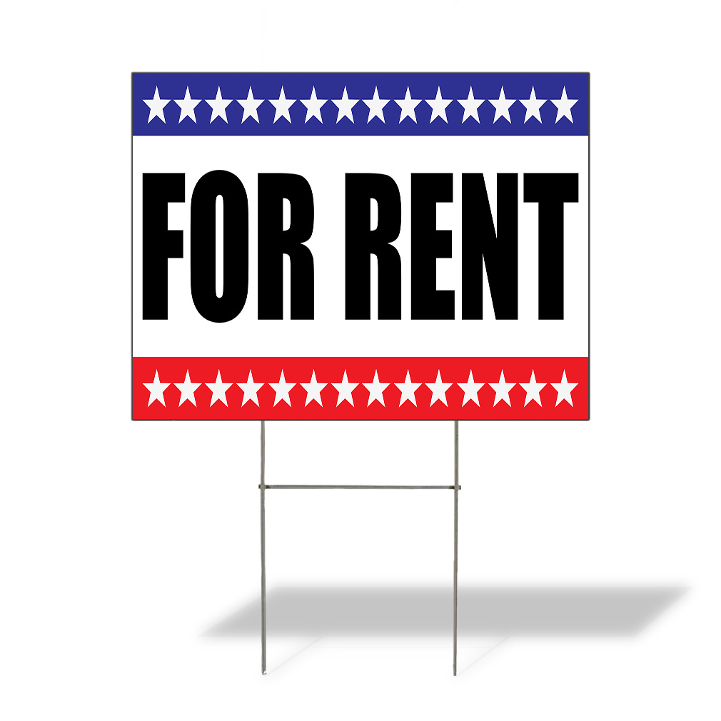 Weatherproof Yard Sign For Rent Outdoor Advertising Printing A White Lawn Garden
