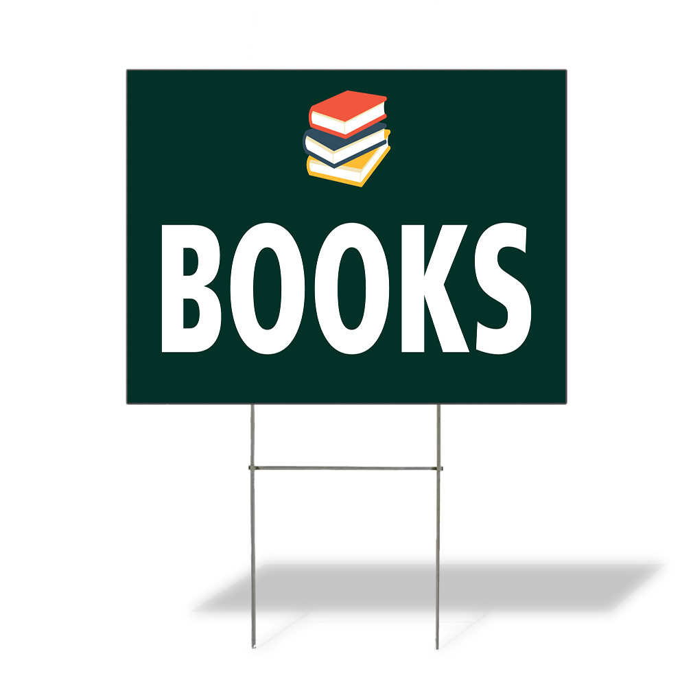 Weatherproof Yard Sign Books Outdoor Advertising Printing Green Lawn Garden