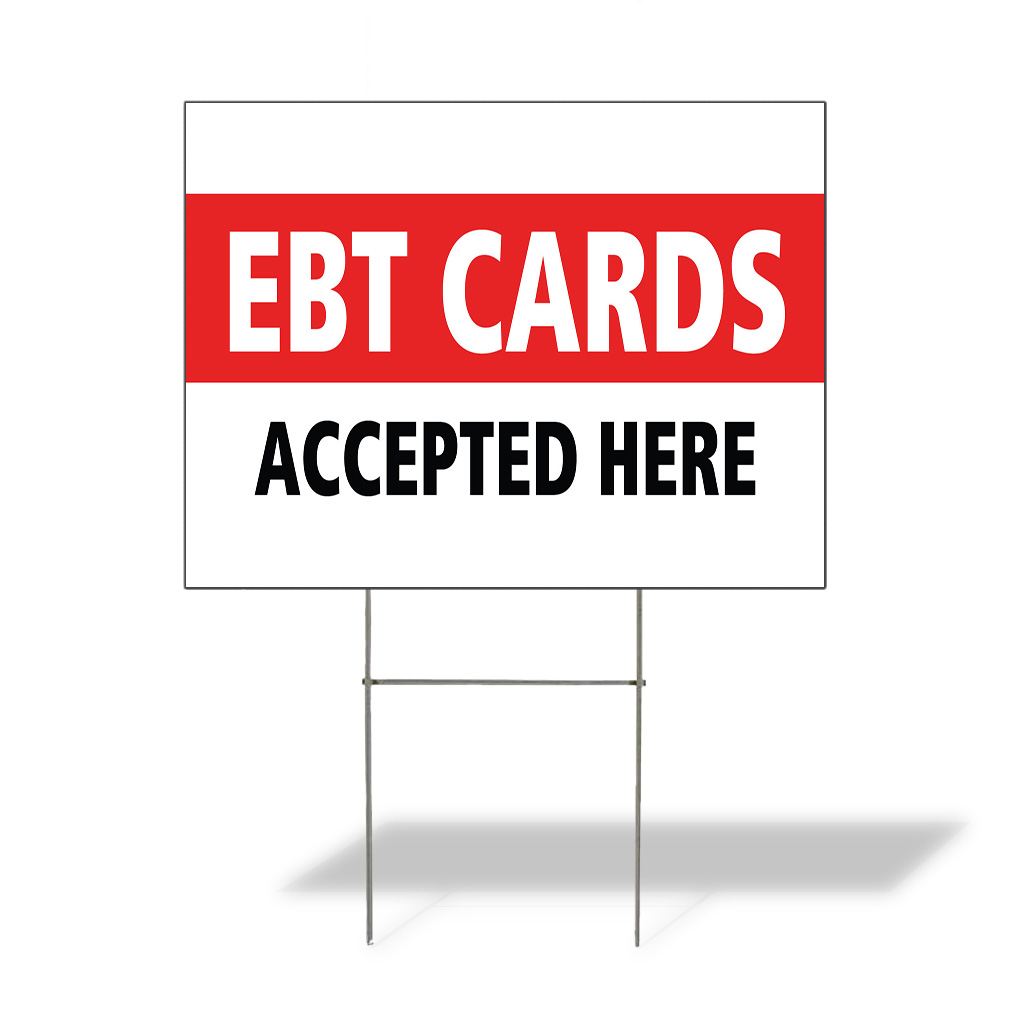 Weatherproof Yard Sign Debt Cards Accepted Here A White Lawn Garden Banks