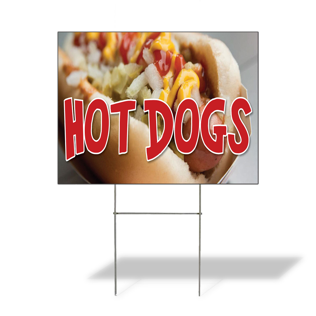 Weatherproof Yard Sign Hot Dogs Outdoor Advertising Printing R Brown Lawn Garden