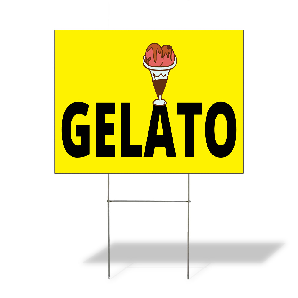 Weatherproof Yard Sign Gelato Outdoor Advertising Printing Yellow Lawn Garden