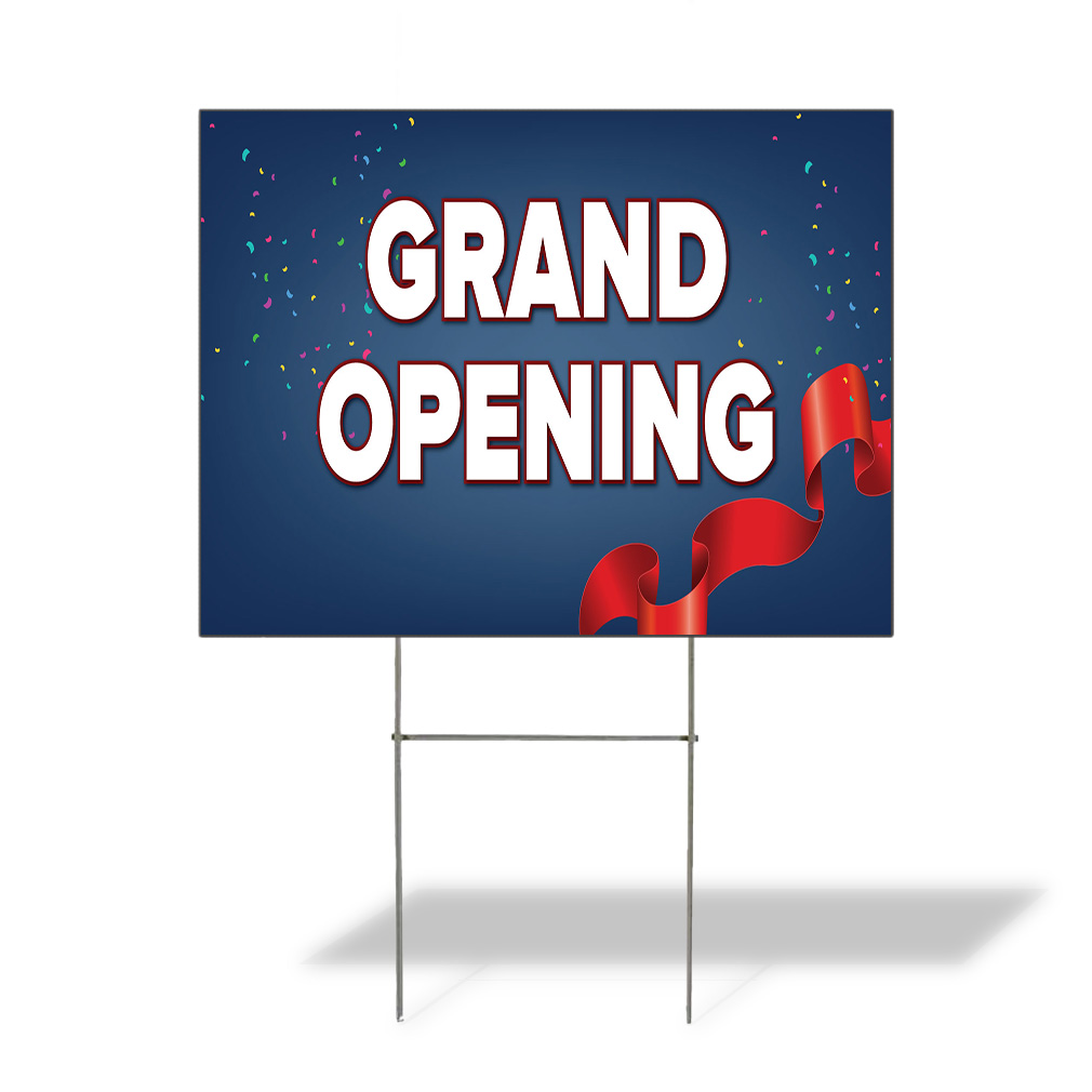 Weatherproof Yard Sign Grand Opening Outdoor Advertising Printing D Lawn Garden
