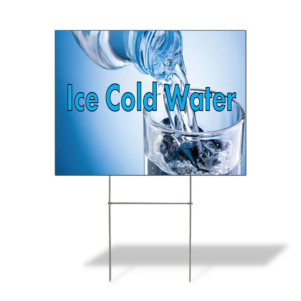 Weatherproof Yard Sign Ice Cold Water Advertising Printing D Lawn Garden