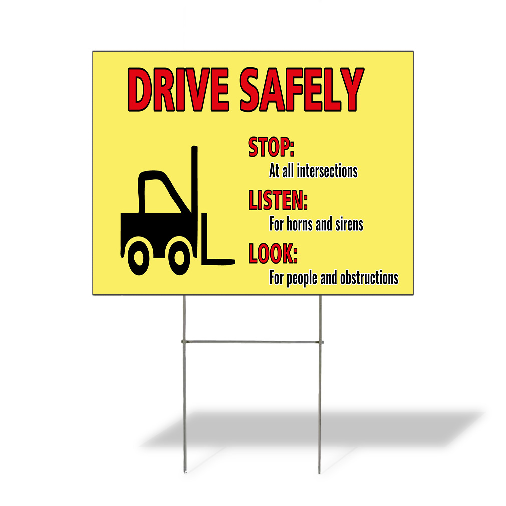 Weatherproof Yard Sign Drive Safely Outdoor Advertising Printing Lawn Garden
