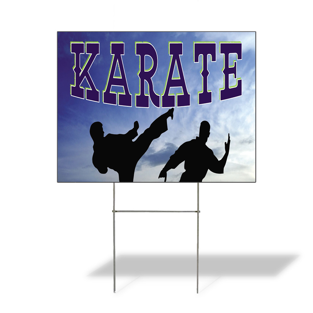 Weatherproof Yard Sign Karate Outdoor Advertising Printing C Blue Lawn Garden