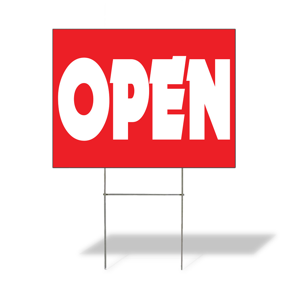 Weatherproof Yard Sign Open Outdoor Advertising Printing M Red Lawn Garden