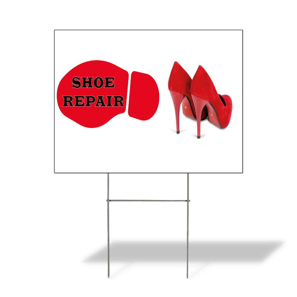 Weatherproof Yard Sign Shoe Repair Outdoor Advertising Printing C Lawn Garden