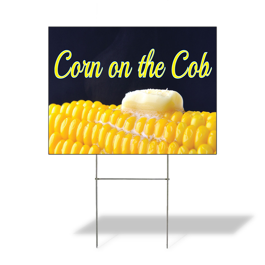 Weatherproof Yard Sign Corn on The Cob Advertising Printing A Yellow ...