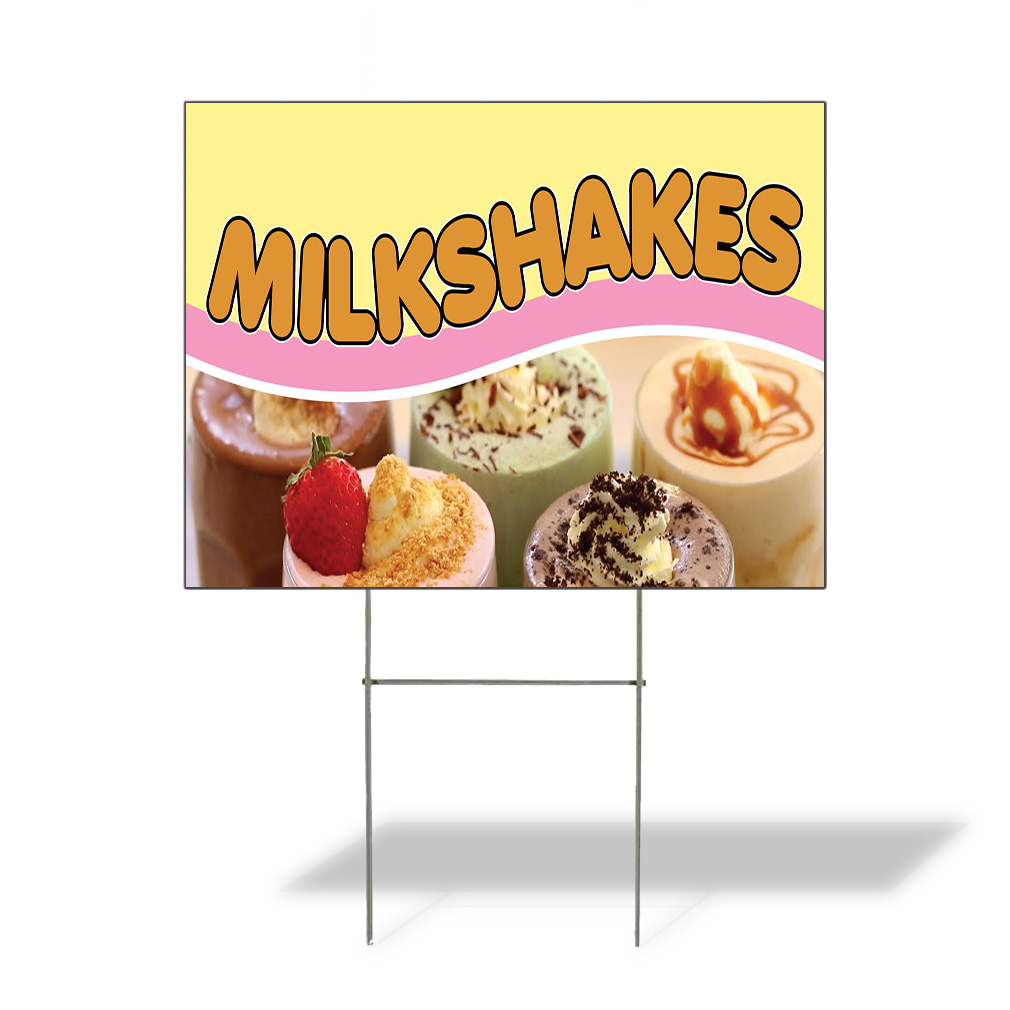 Weatherproof Yard Sign Milk Shakes Outdoor Advertising Printing C Lawn Garden