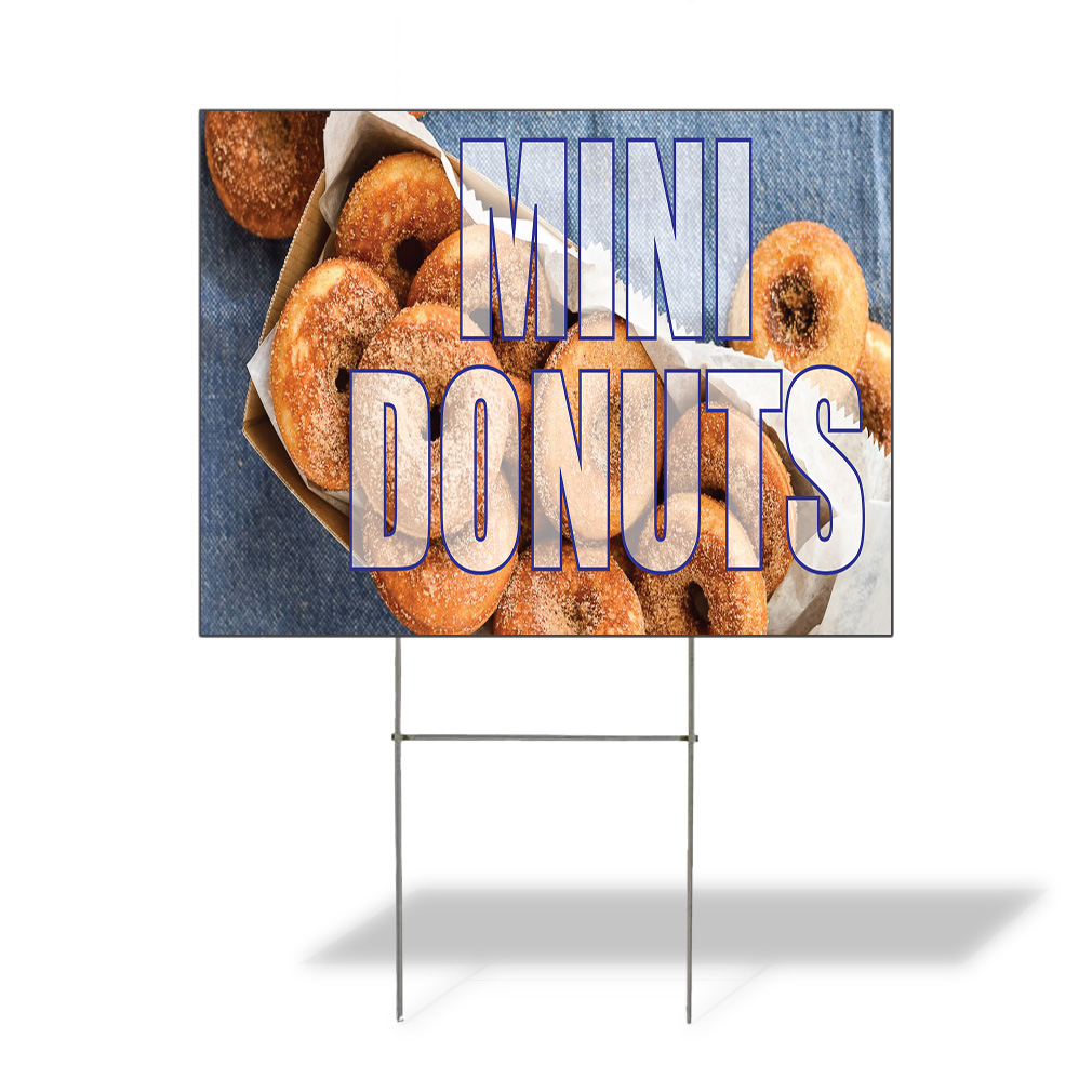 Weatherproof Yard Sign Mini Donuts Outdoor Advertising Printing A Lawn Garden