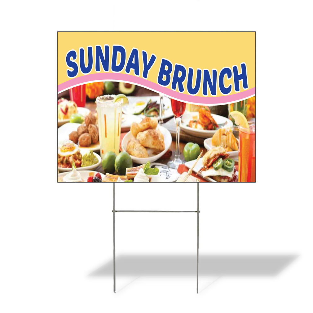 Weatherproof Yard Sign Sunday Brunch Outdoor Advertising Printing Lawn Garden