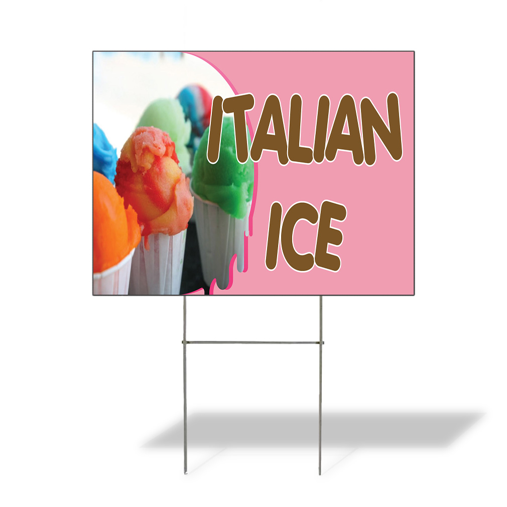 Weatherproof Yard Sign Italian Ice Outdoor Advertising Printing C Lawn Garden
