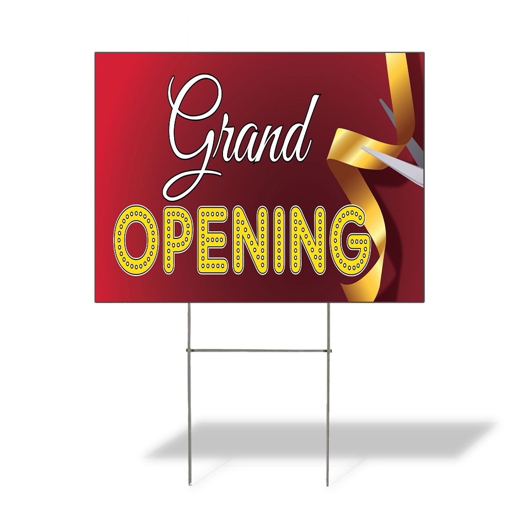 Weatherproof Yard Sign Grand Opening Outdoor Advertising Printing An ...