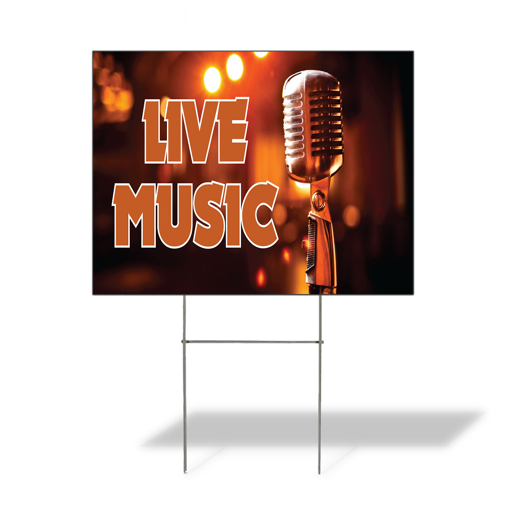Weatherproof Yard Sign Live Music Outdoor Advertising Printing C Lawn Garden