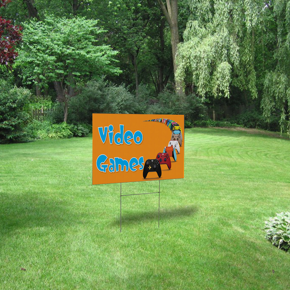 Weatherproof Yard Sign Video Games Outdoor Advertising Printing B Lawn ...