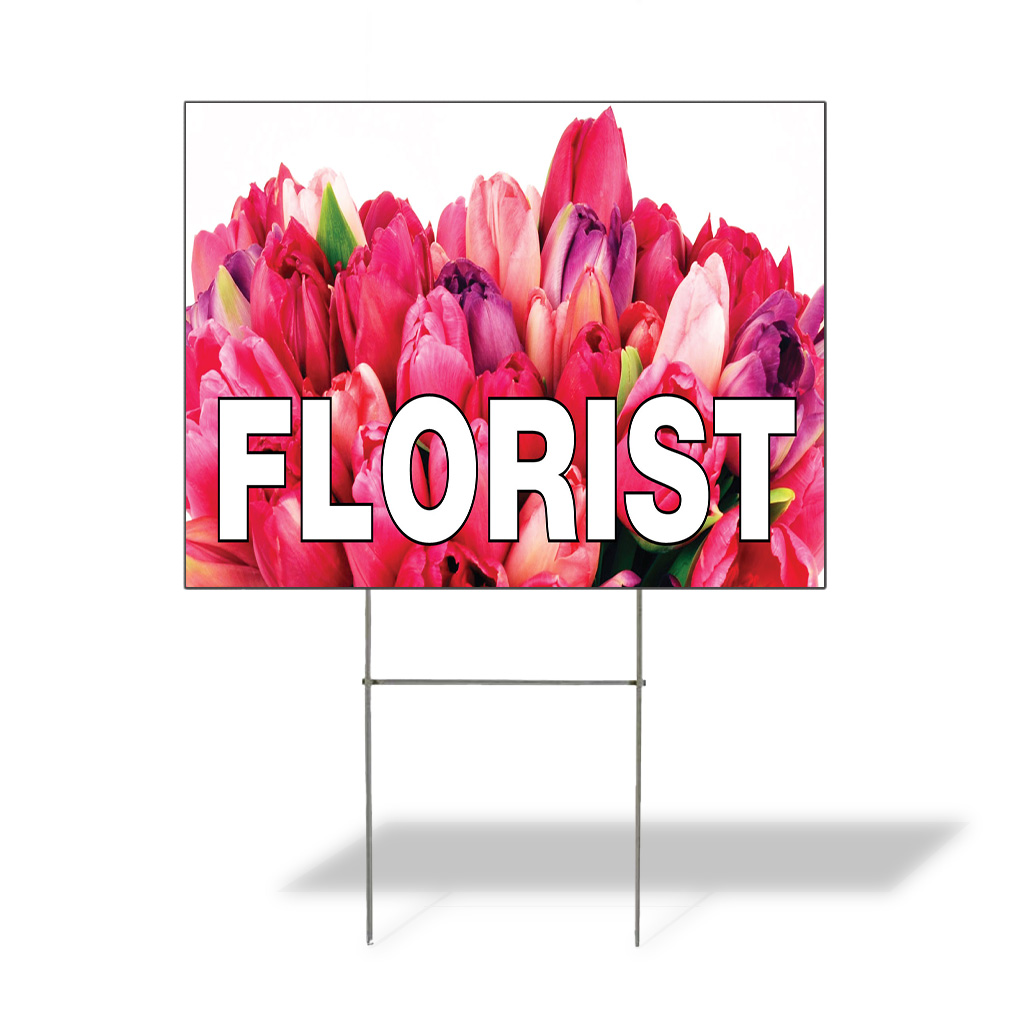 Weatherproof Yard Sign Florist Outdoor Advertising Printing I Lawn Garden