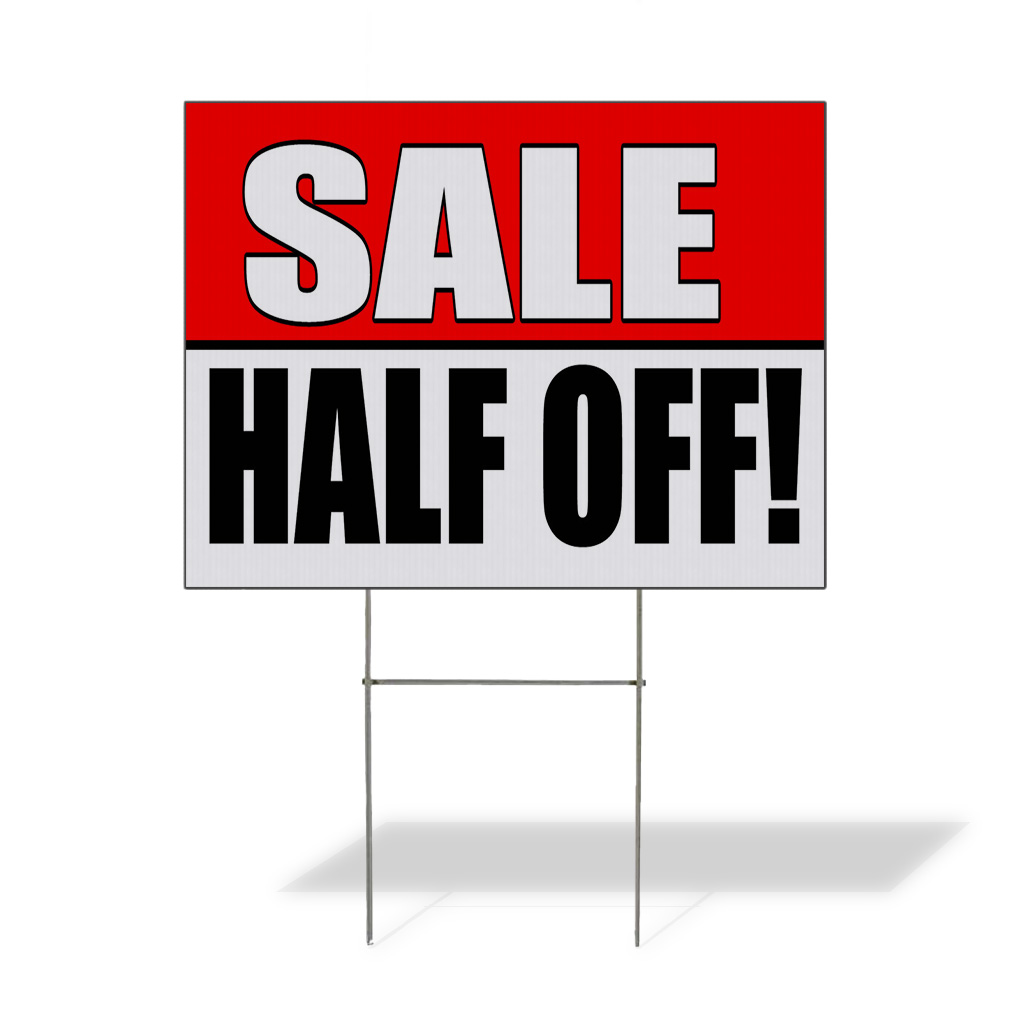 Weatherproof Yard Sign Sale Half Off! Promotion Business Black Lawn Garden