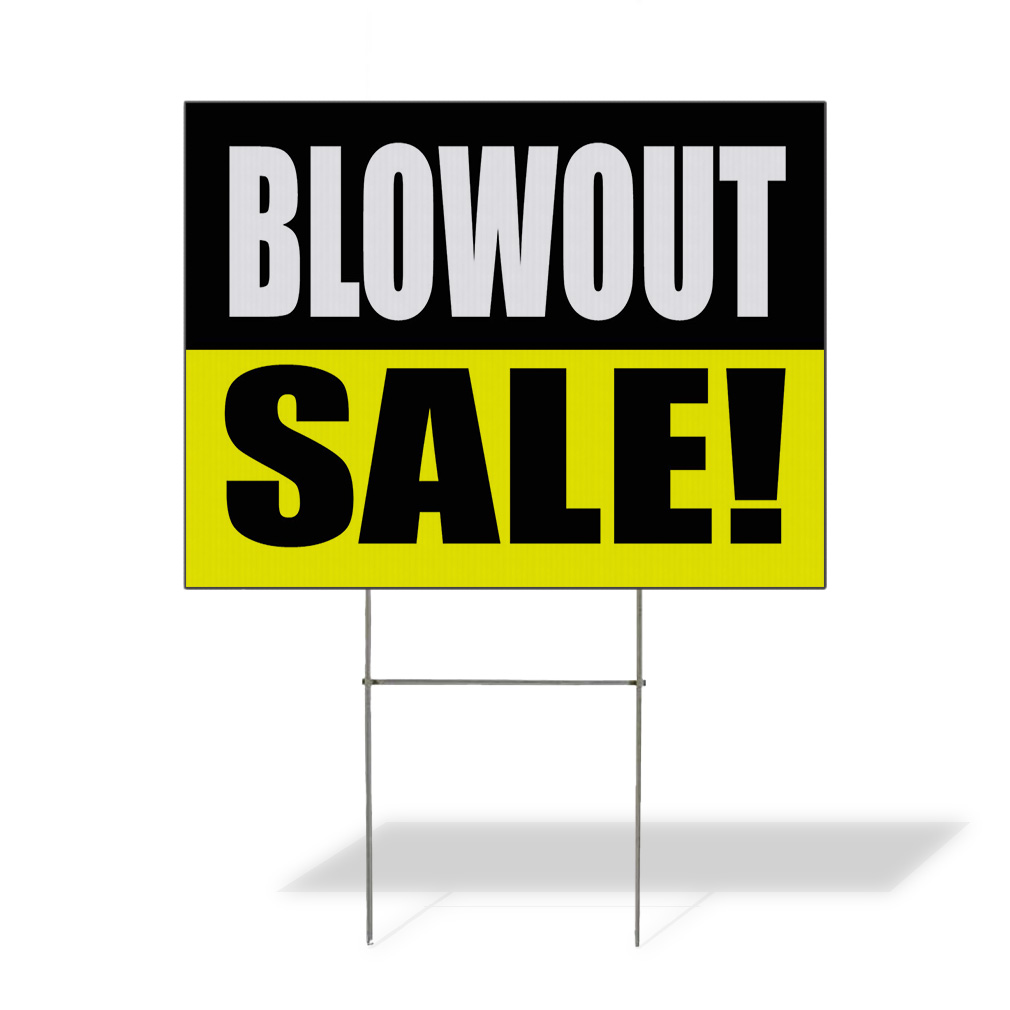 Weatherproof Yard Sign Blowout Sale! Promotion Business Black Lawn Garden Sales