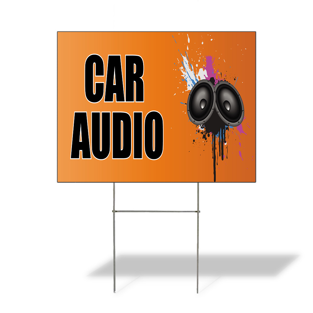Weatherproof Yard Sign Car Audio Outdoor Advertising Printing Lawn Garden
