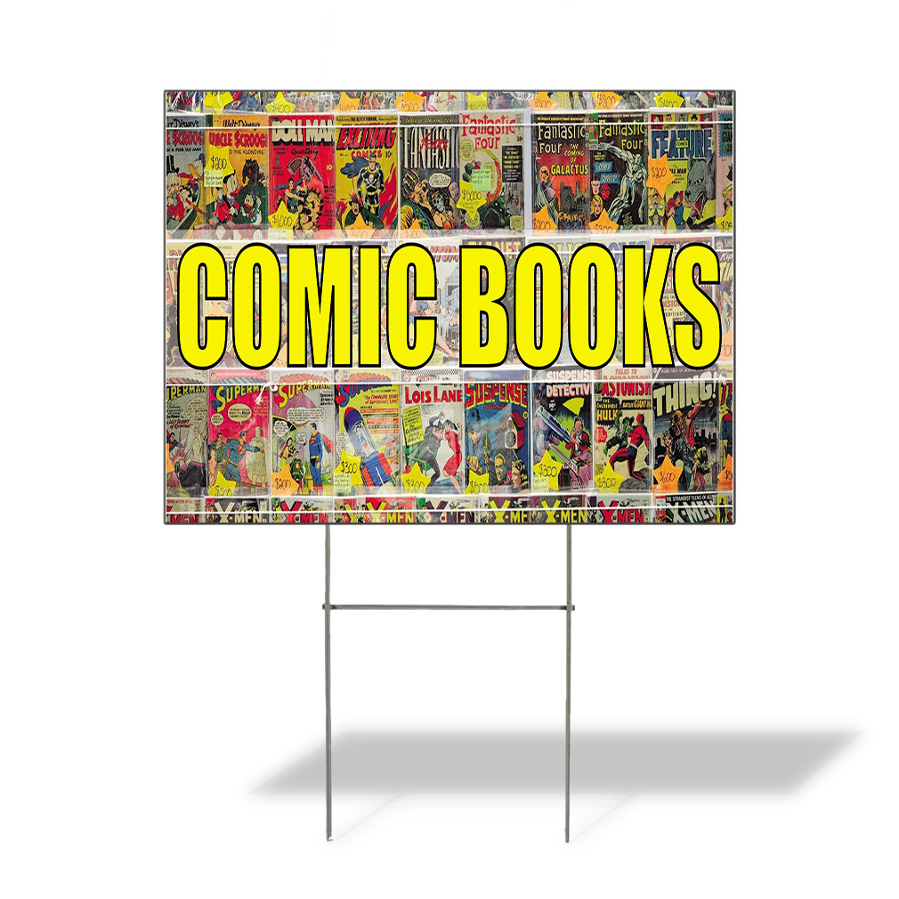Weatherproof Yard Sign Comic Books Outdoor Advertising Printing Lawn Garden