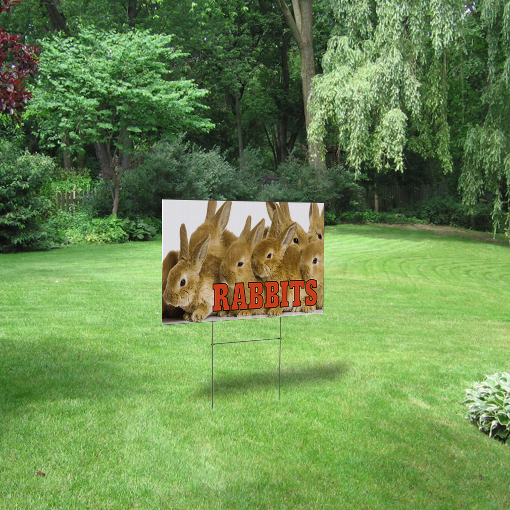 Weatherproof Yard Sign Rabbits Outdoor Advertising Printing Lawn Garden ...