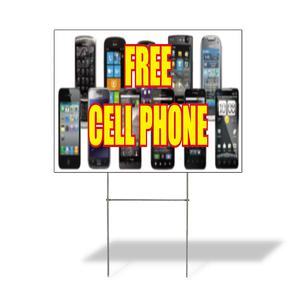 Weatherproof Yard Sign Free Cell Phone Outdoor Advertising Printing Lawn Garden