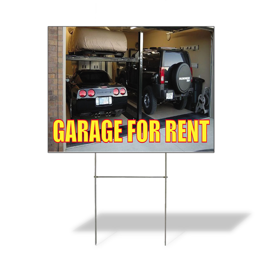 Weatherproof Yard Sign Garage for Rent Outdoor Advertising Printing Lawn Garden