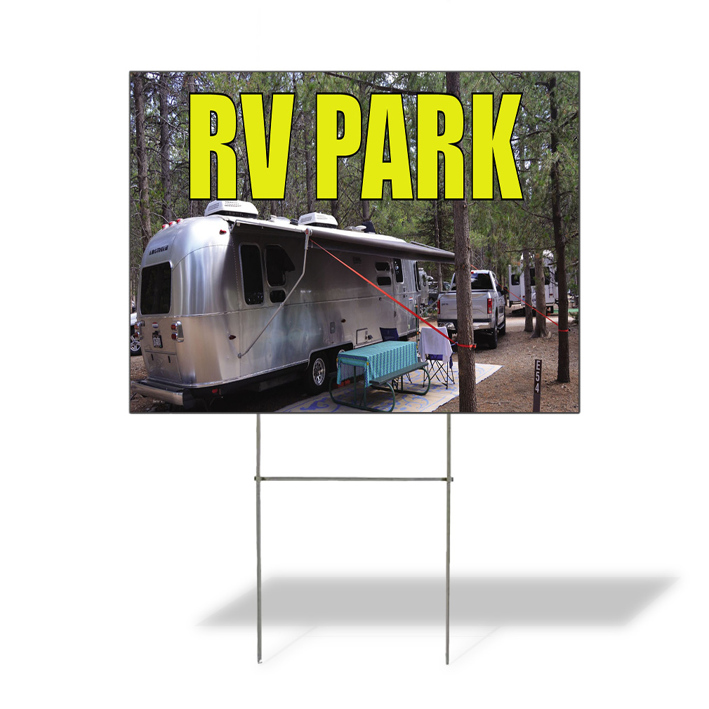 Weatherproof Yard Sign Rv Park Outdoor Advertising Printing Grey Lawn ...