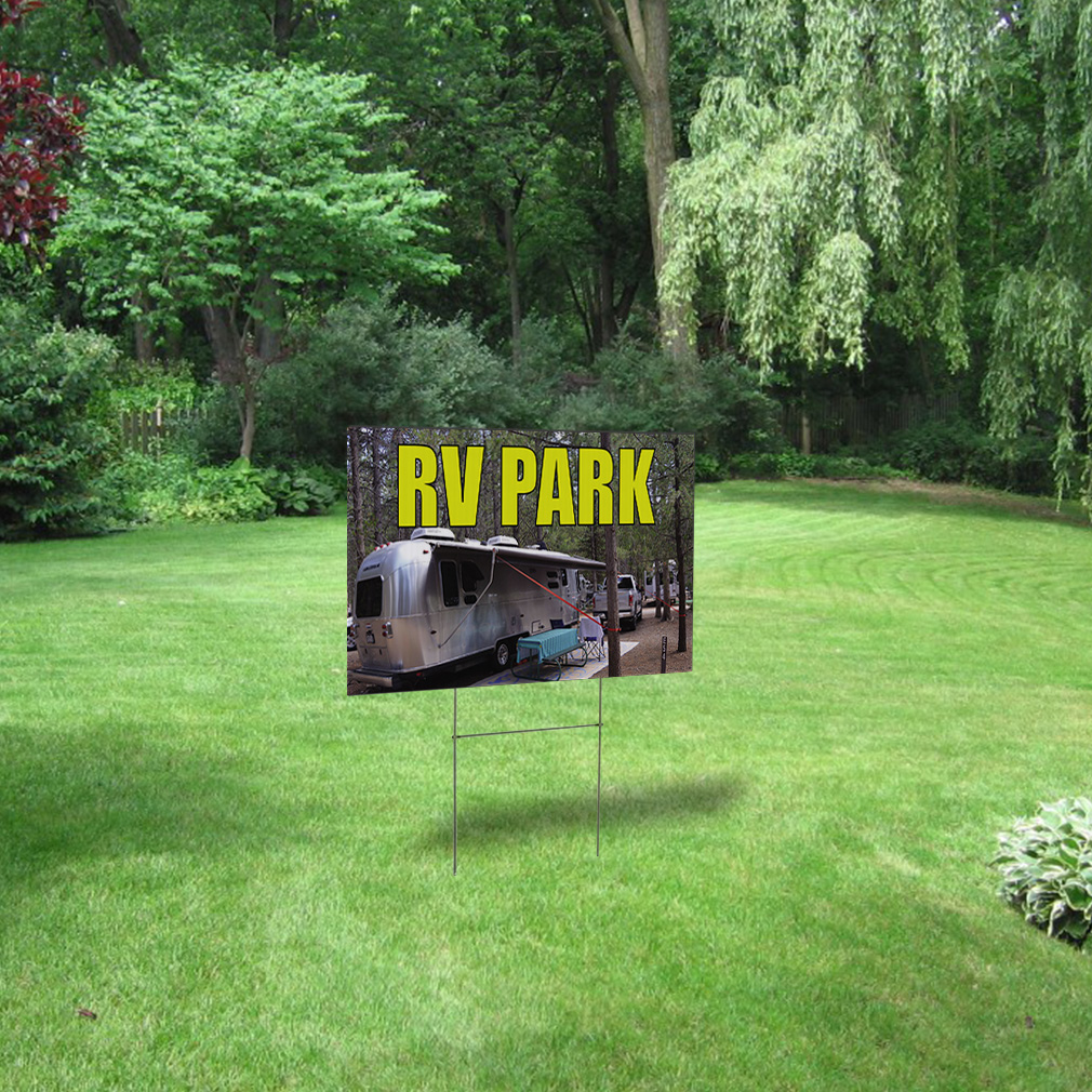 Weatherproof Yard Sign Rv Park Outdoor Advertising Printing Grey Lawn ...