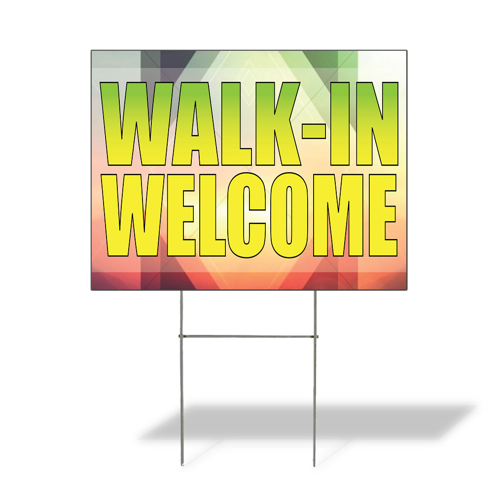 Weatherproof Yard Sign Walk-In Welcome Outdoor Advertising Printing Lawn Garden