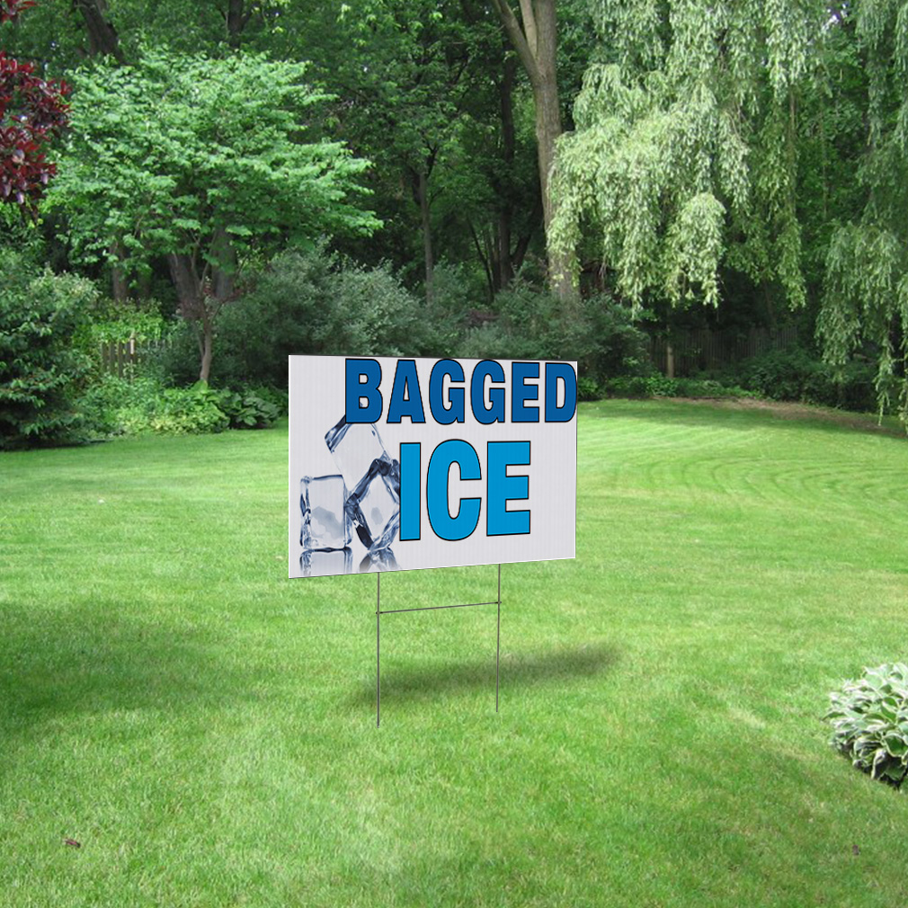 Weatherproof Yard Sign Bagged Ice Outdoor Advertising Printing Lawn ...