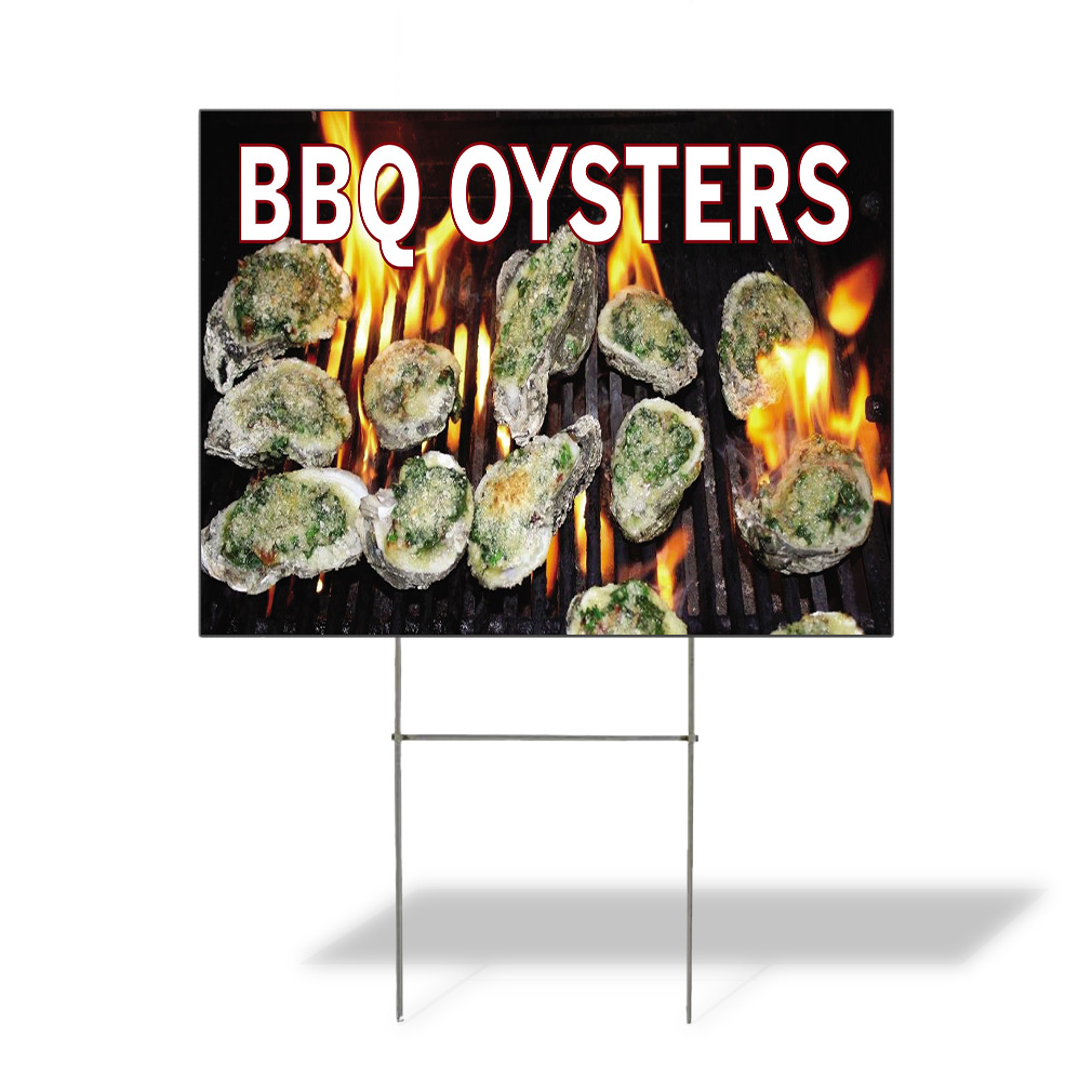 Weatherproof Yard Sign Bbq Oysters Outdoor Advertising Printing Lawn Garden