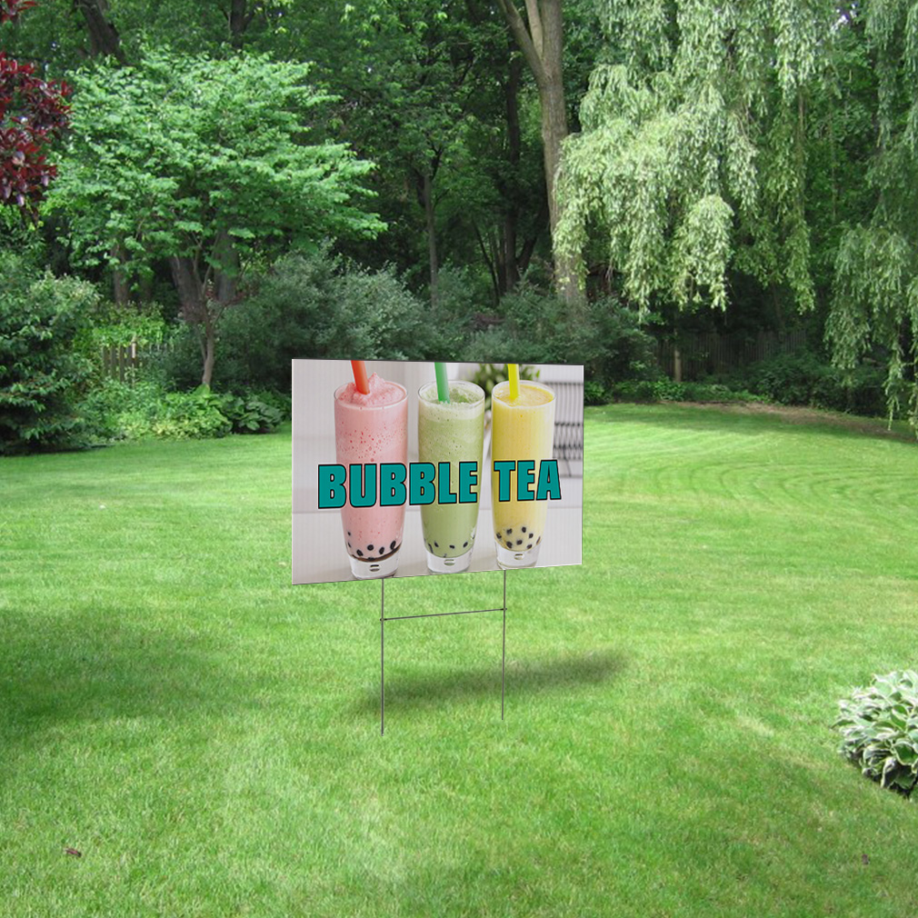 Weatherproof Yard Sign Bubble Tea Outdoor Advertising Printing B Lawn ...